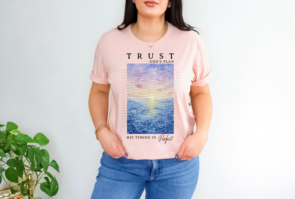 Trust God's Plan His Timing Is Perfect Black Font 81069 DTF Transfer