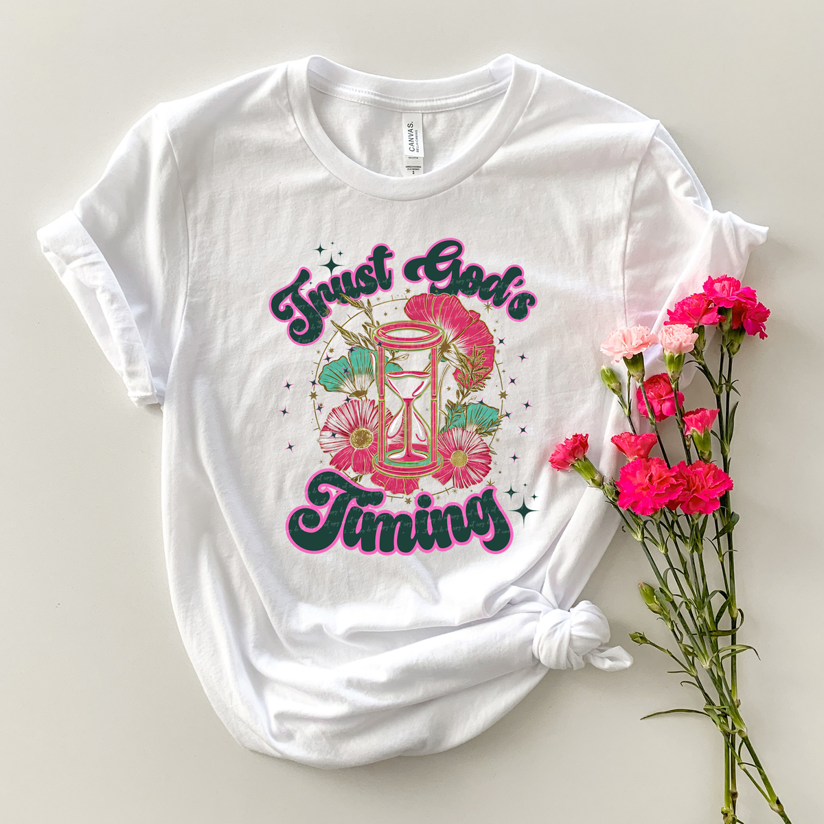 Trust Gods Timing Floral 81071 DTF Transfer