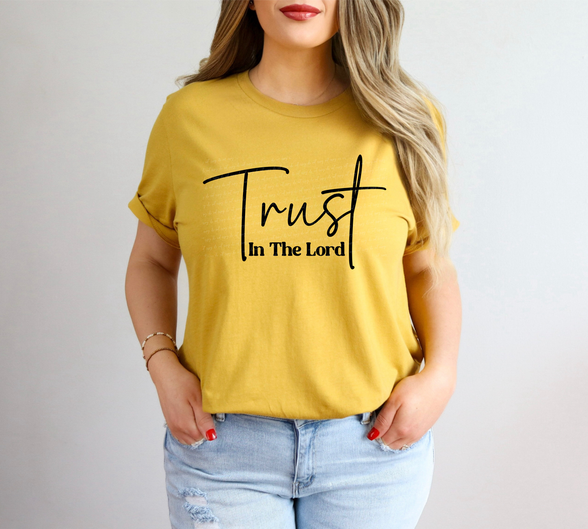 Trust In The Lord Cursive And Serif Font Black 89463 DTF Transfer