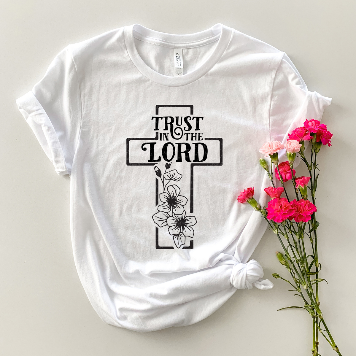 Trust In The Lord Floral Cross 76768 DTF Transfer