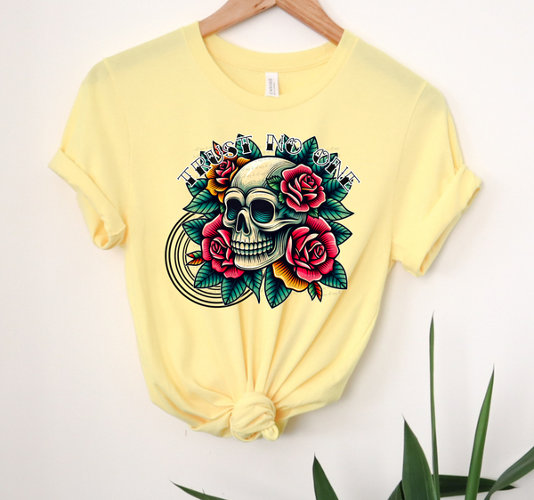 Trust No One Floral Skull 74841 DTF Transfer