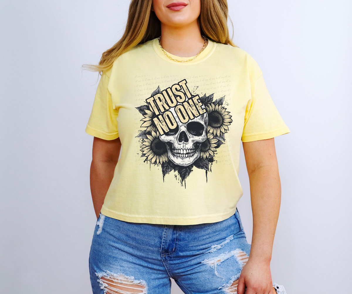 Trust No One Skull Sunflowers 117847 DTF transfer