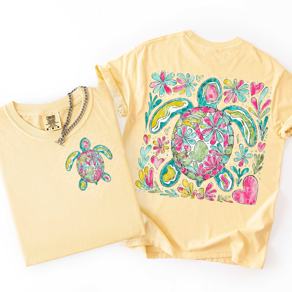 Floral Turtle (POCKET ONLY) Irene DTF TRANSFER