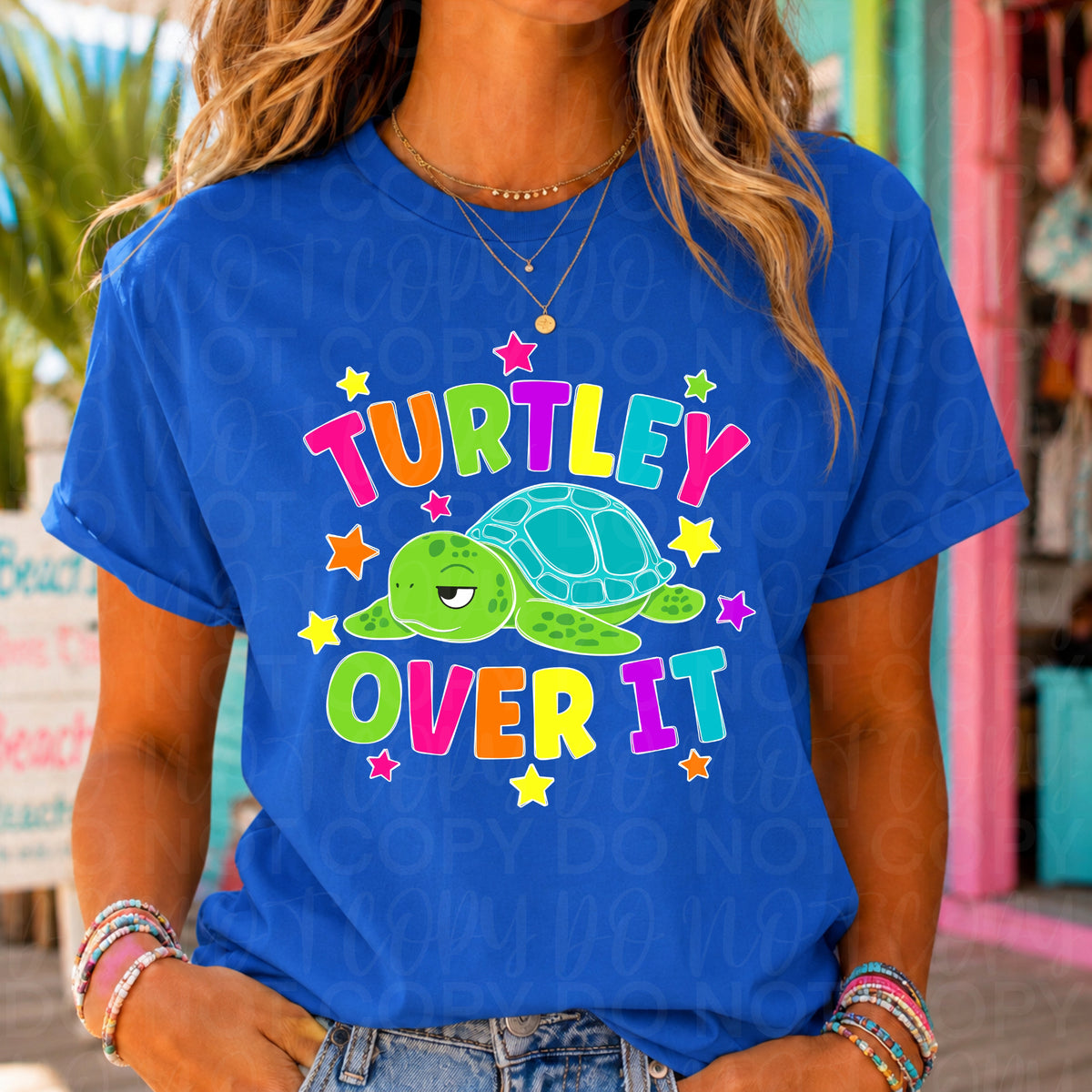 Turtley over it colorful (UAC) DTF Transfer