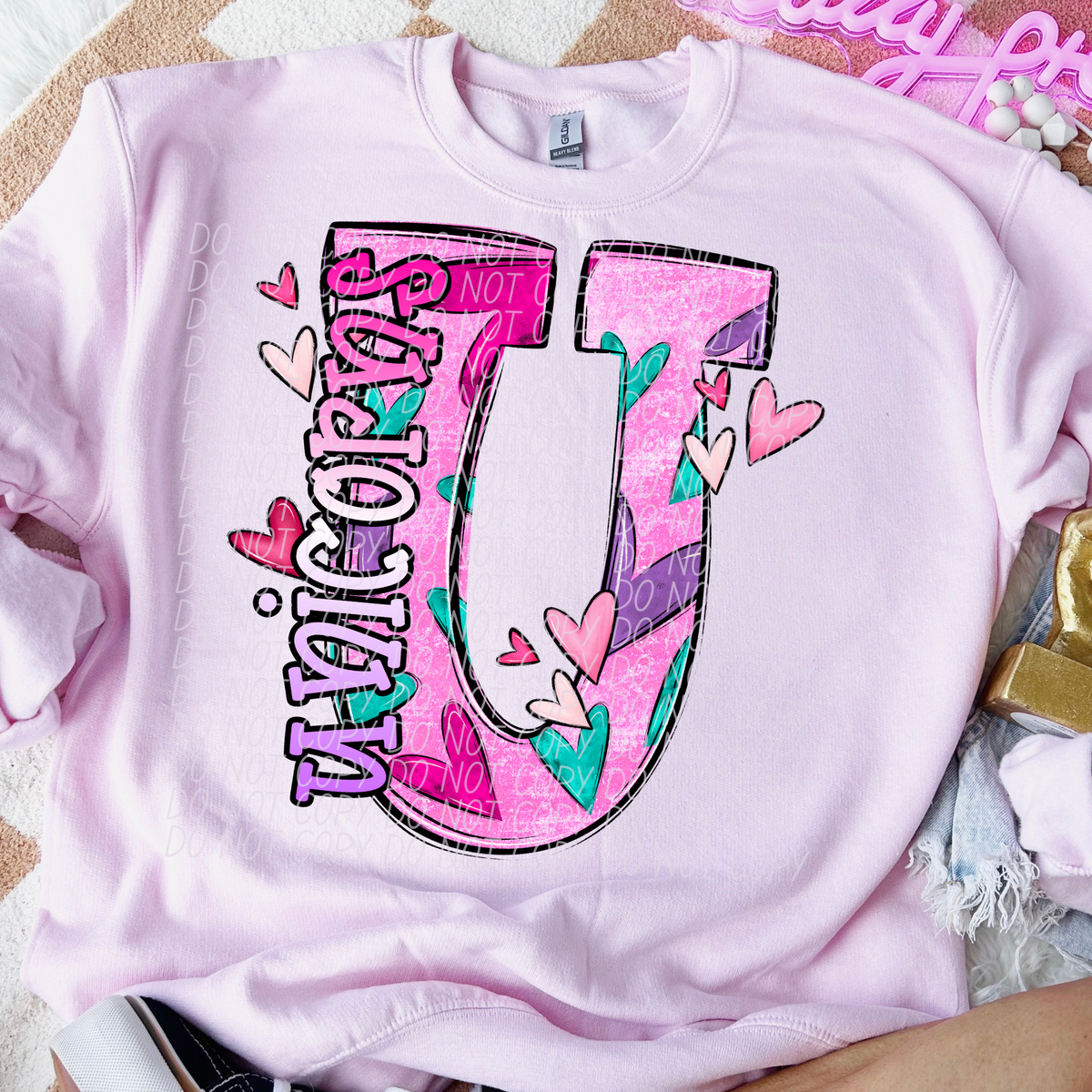 Unicorns Valentine Mascot (City) DTF transfer