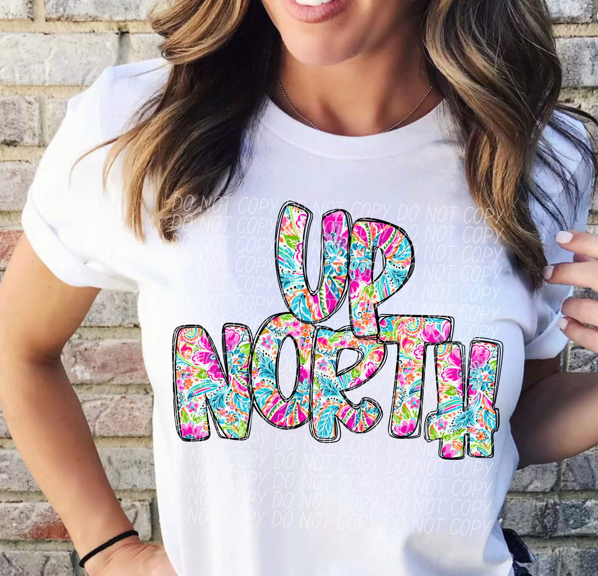 Up north floral STACKED CITY DTF transfer