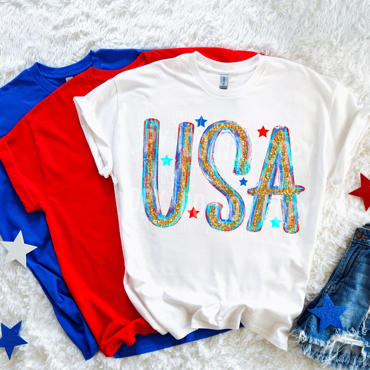 USA brush glitter (SBB) DTF transfer