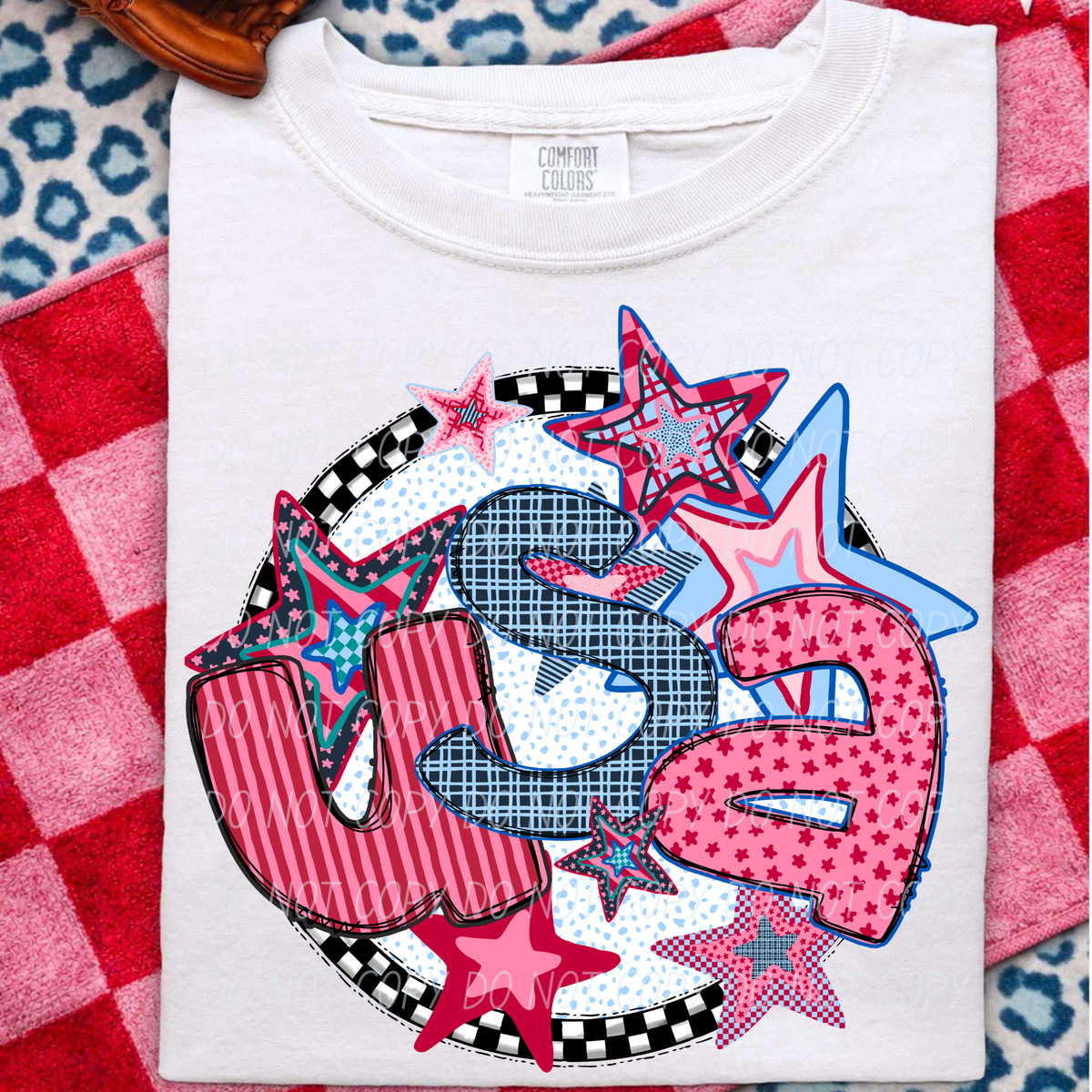 USA stars checker (DWS) DTF Transfer