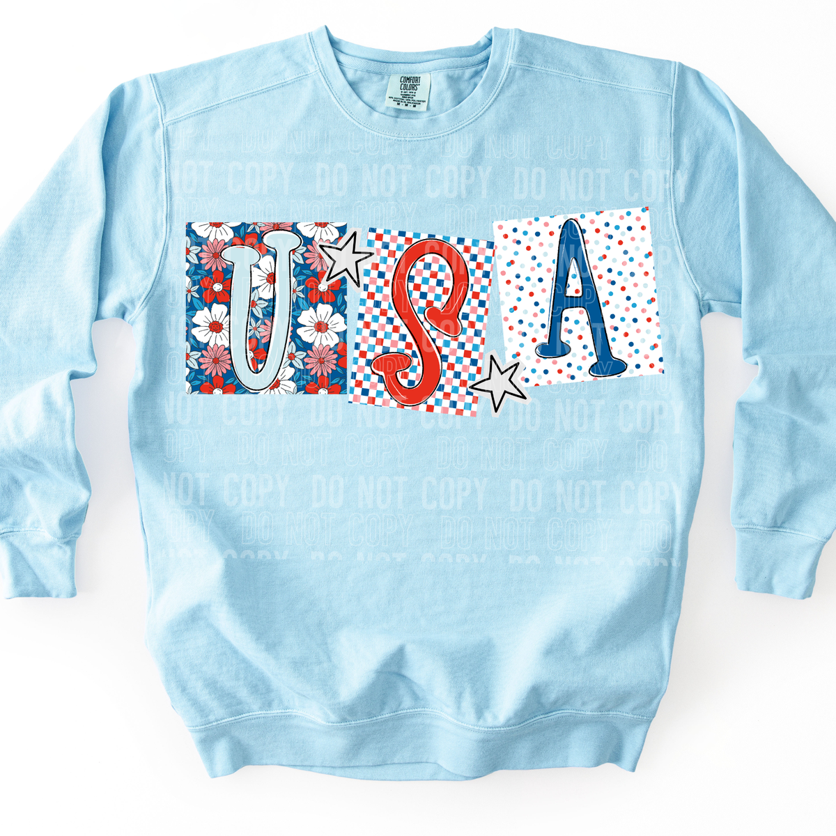 USA patterned blocks (SBB) Sunday Special DTF transfer