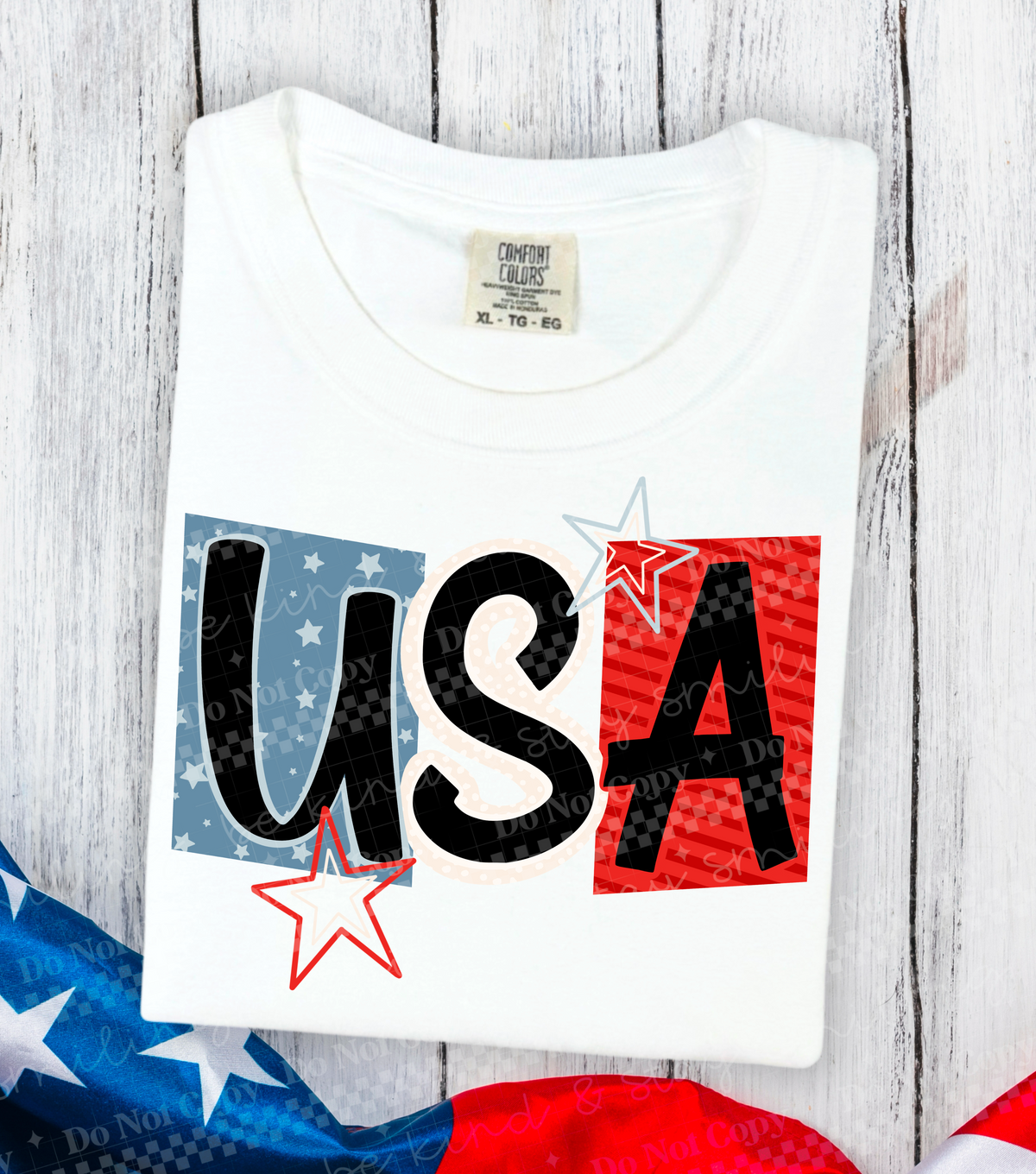 USA block colors (CMLD) DTF Transfer