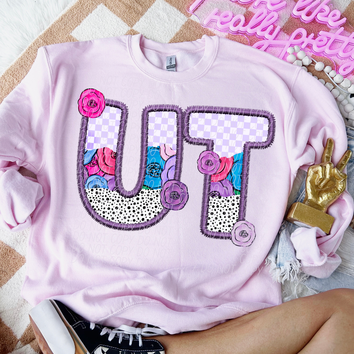 UT purple floral (CITY) DTF transfer