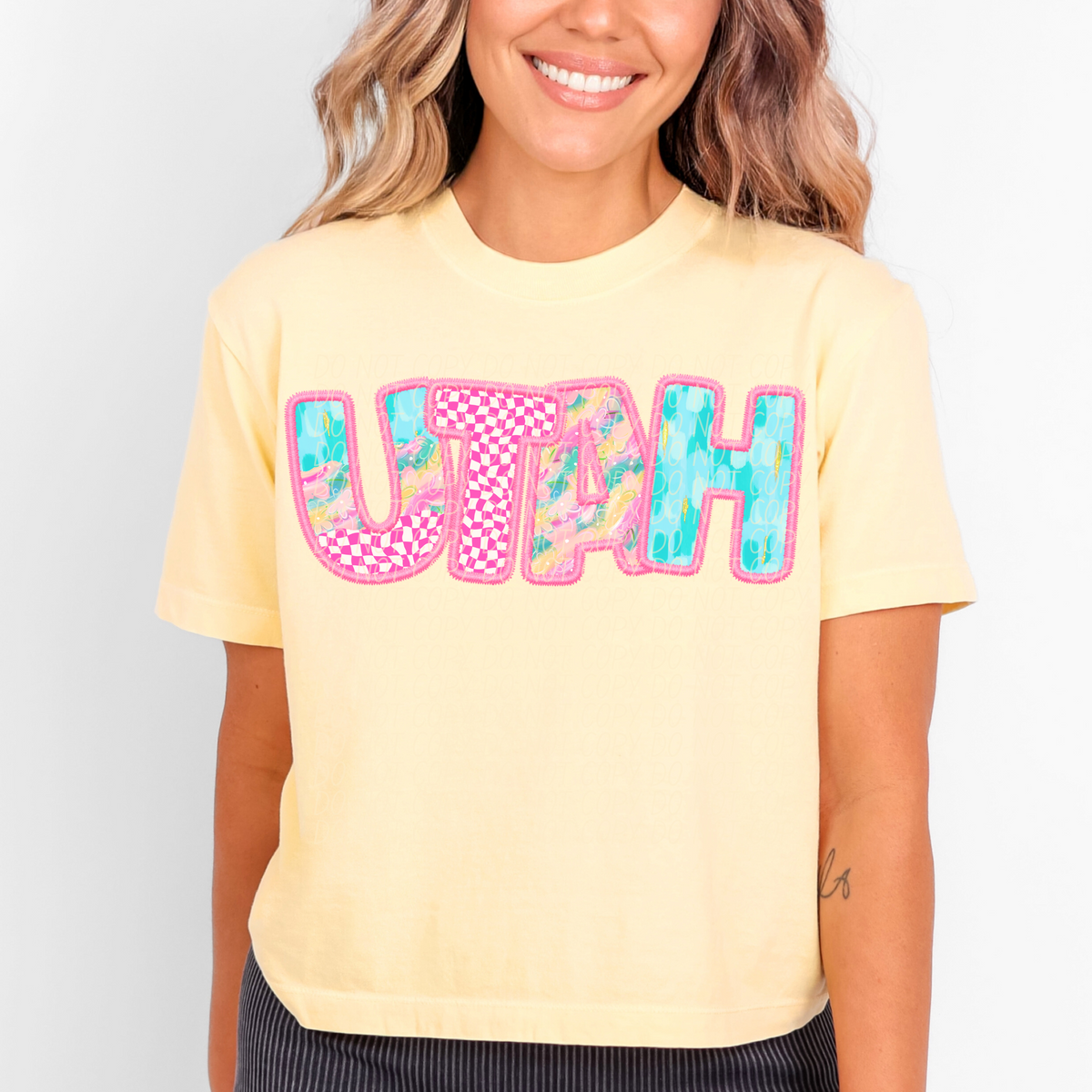 Utah spring checkered (CITY) DTF transfer