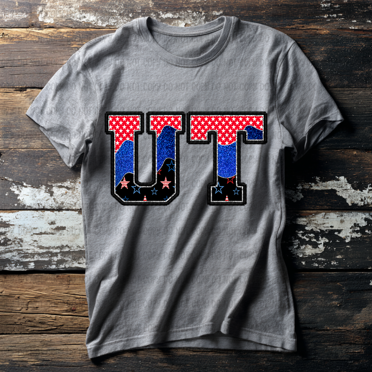 UT (red blue and black filled) (Revel) DTF Transfer