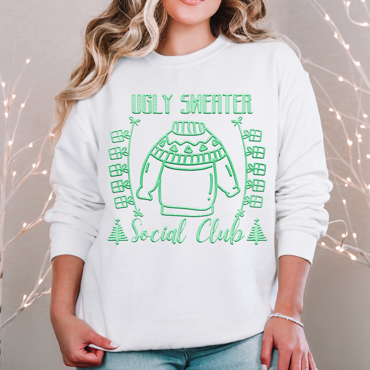 Ugly Sweater Social Club Mint 66052 DTF transfer
