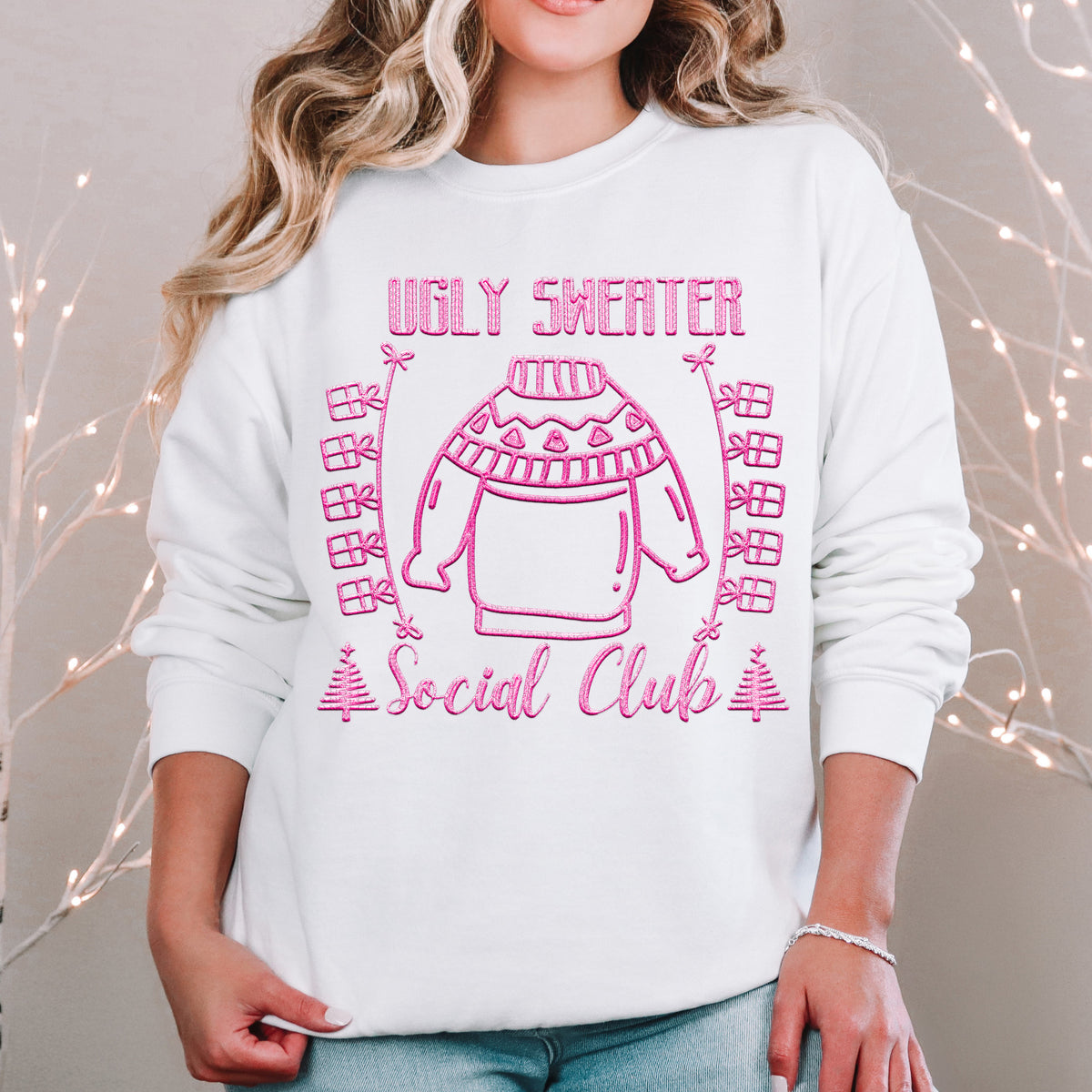 Ugly Sweater Social Club Pink 66053 DTF transfer