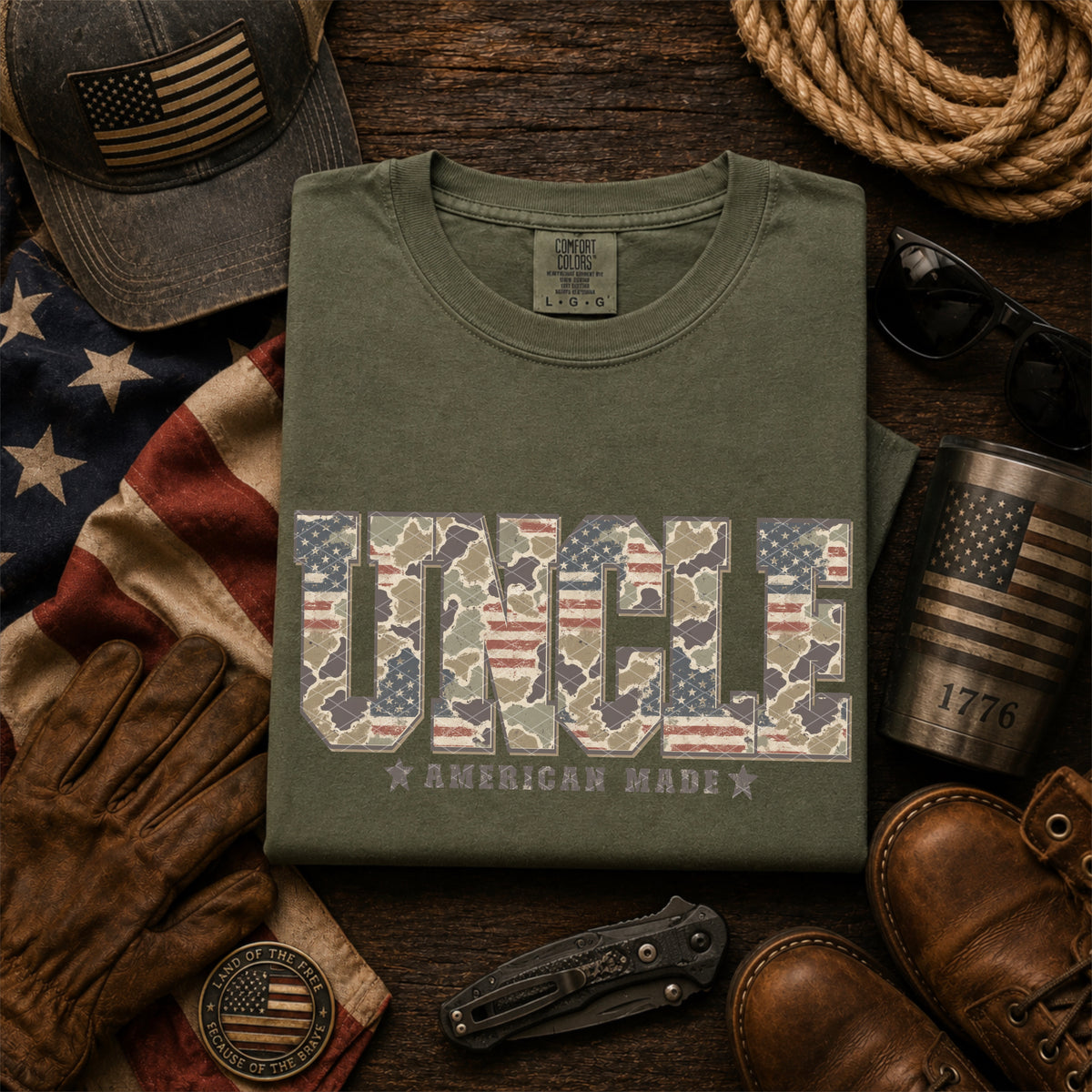 Uncle American made camo (SDD) DTF Transfer
