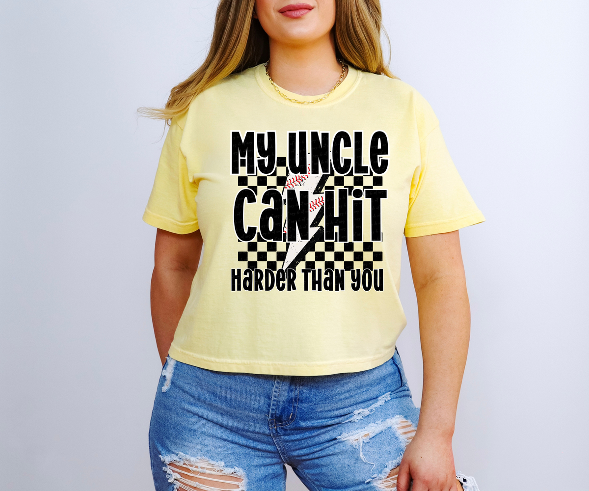 My Uncle Can Hit Harder Than You Baseball Lightning Bolt 117848 DTF transfer