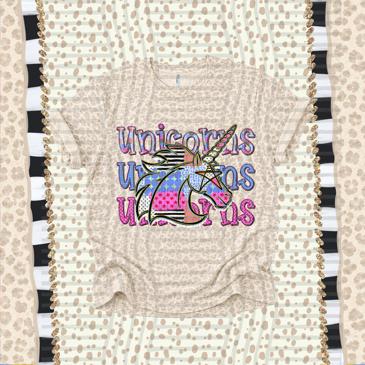 Unicorns-Dolly Doodle Print (Caplinger) DTF Transfer