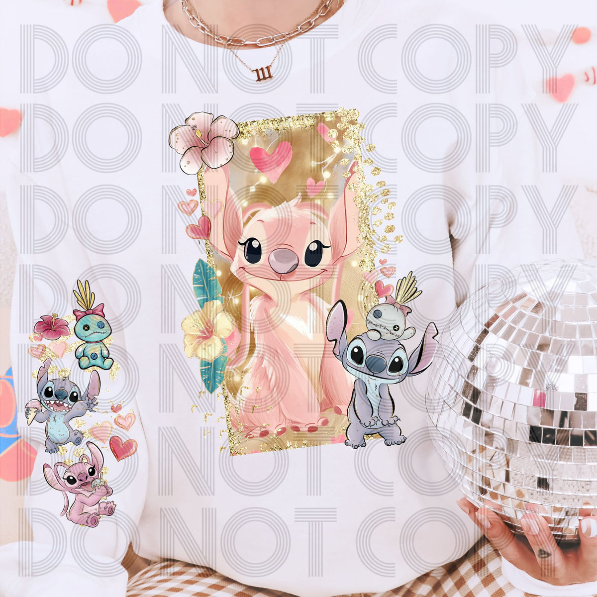 Pink & Blue Alien Frame Sleeve Only (ONE SLEEVE ONLY)(RENEWED) DTF Transfer