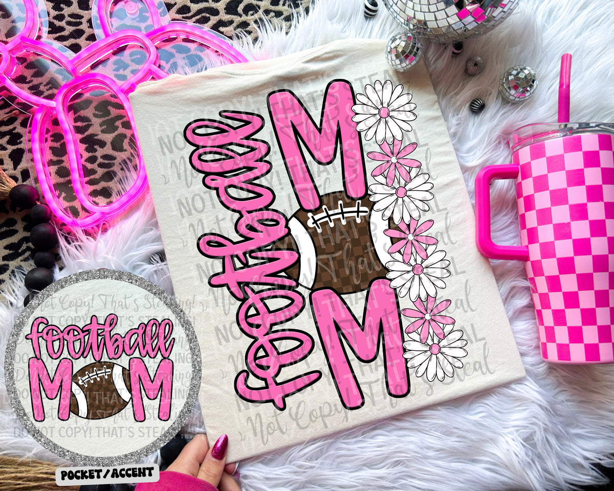 Football mom PINK (POCKET NOT INCLUDED)  (Caplinger)