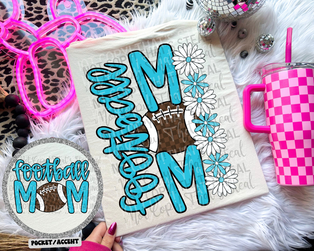 Football mom BLUE (POCKET NOT INCLUDED) (Caplinger)