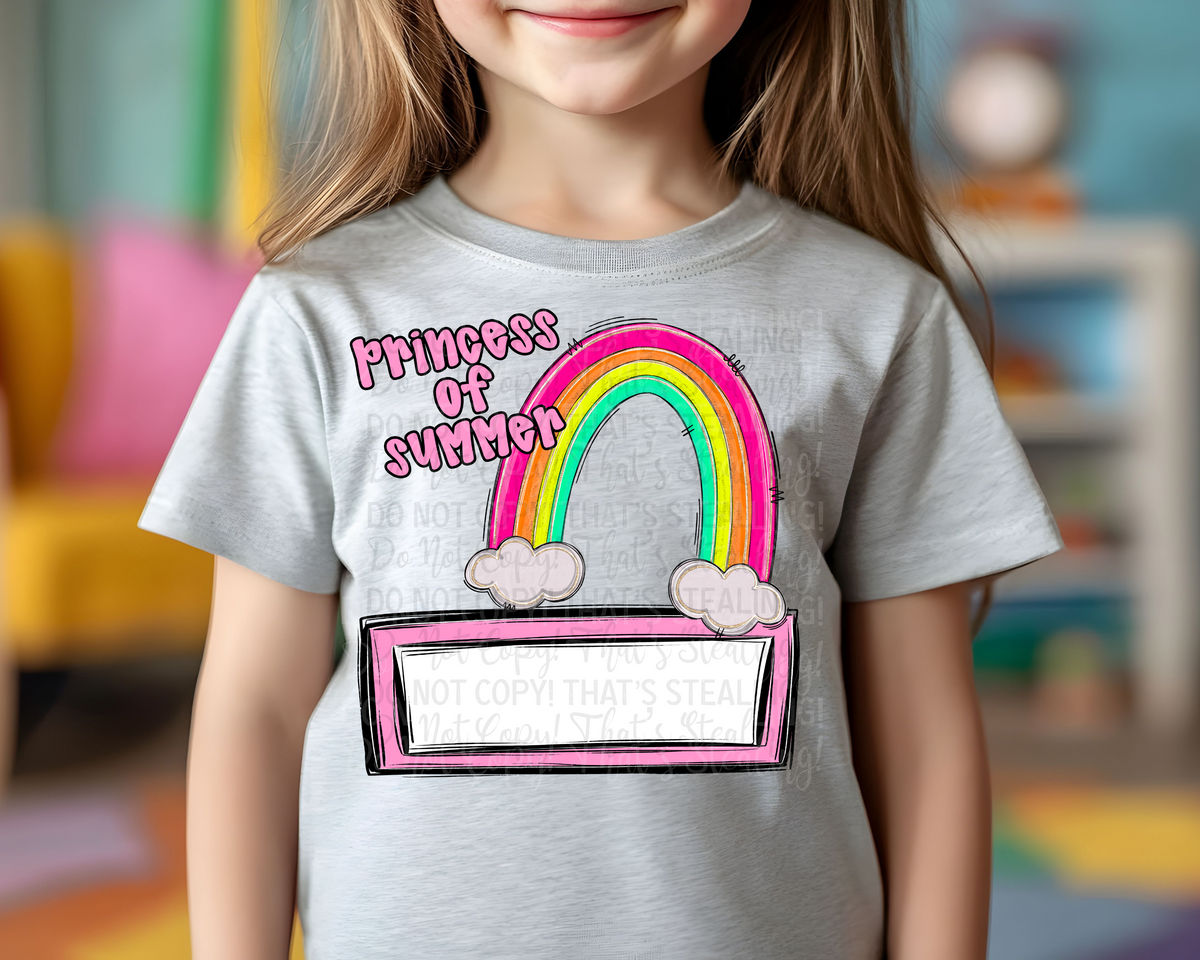 Princess of summer Rainbow Blank Nametag (Caplinger) DTF transfer