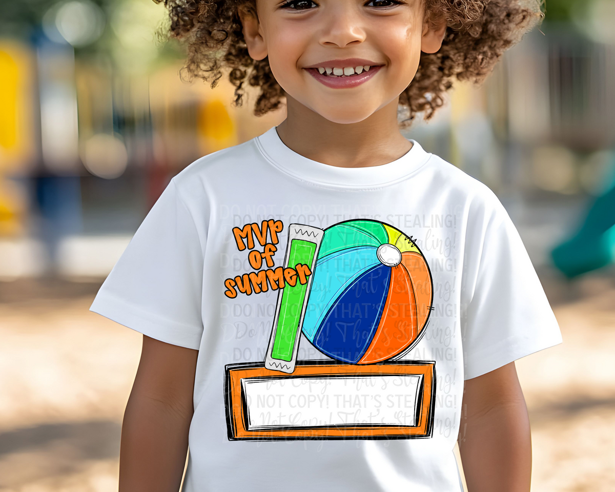 MVP Of Summer Beach Ball and Popsicle Blank Nametag (Caplinger) DTF transfer