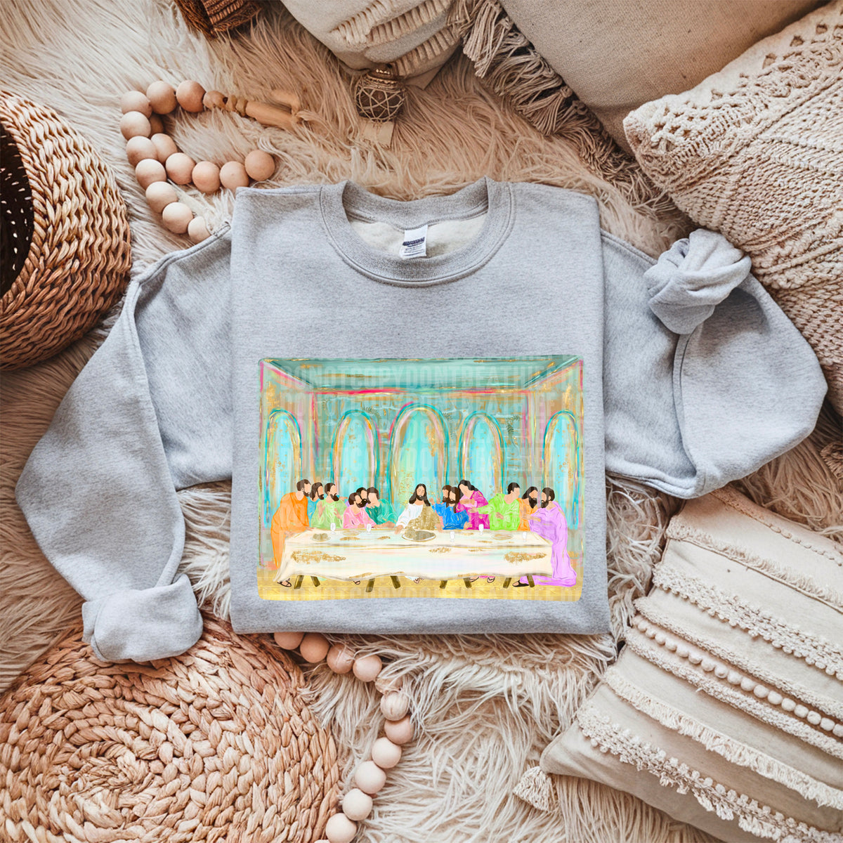 Jesus and disciples at dinner table (no words) DTF transfer