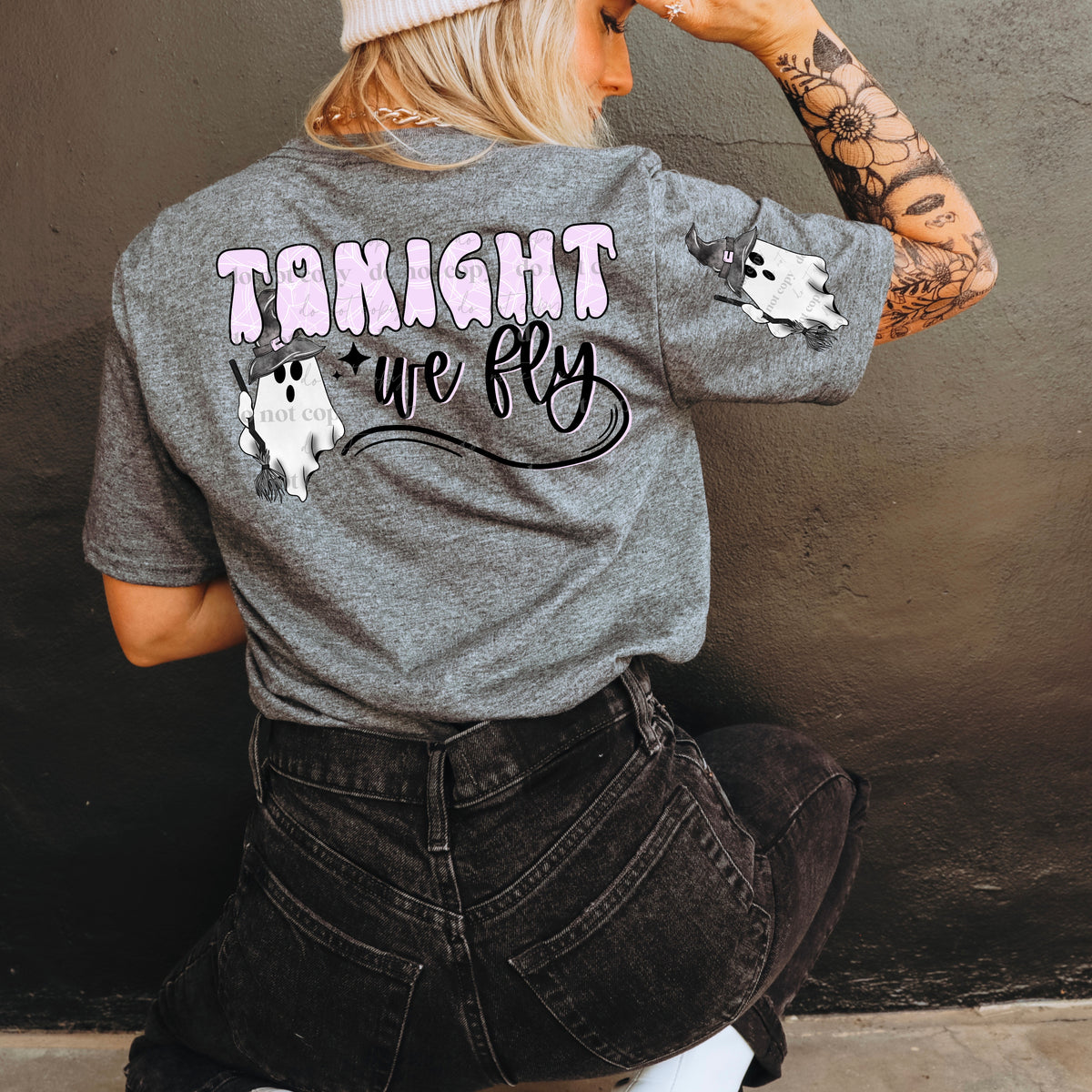 Tonight we fly ghost with broom stick 2187 DTF TRANSFER