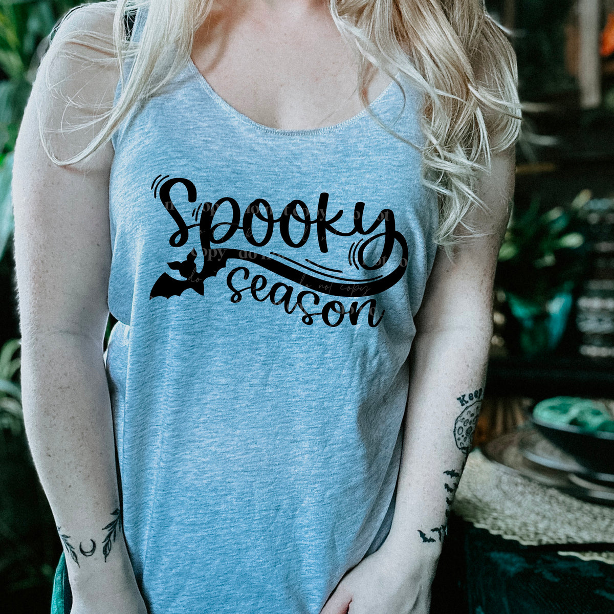 Spooky season with bat BLACK 2185 DTF TRANSFER