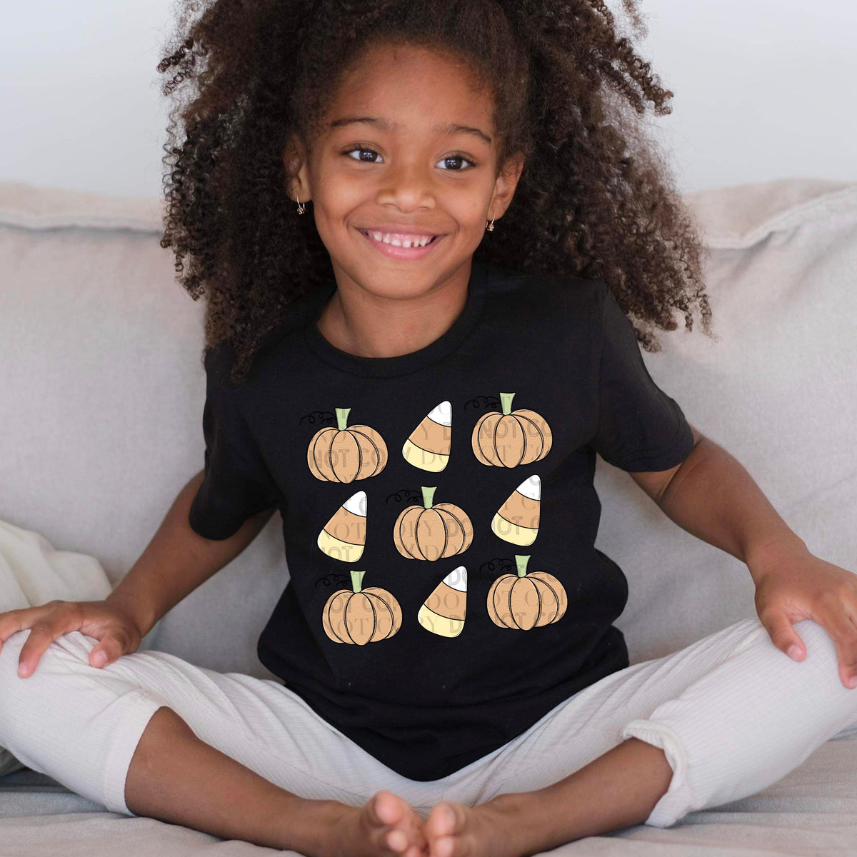 Candy corn and pumpkin collage DTF TRANSFER