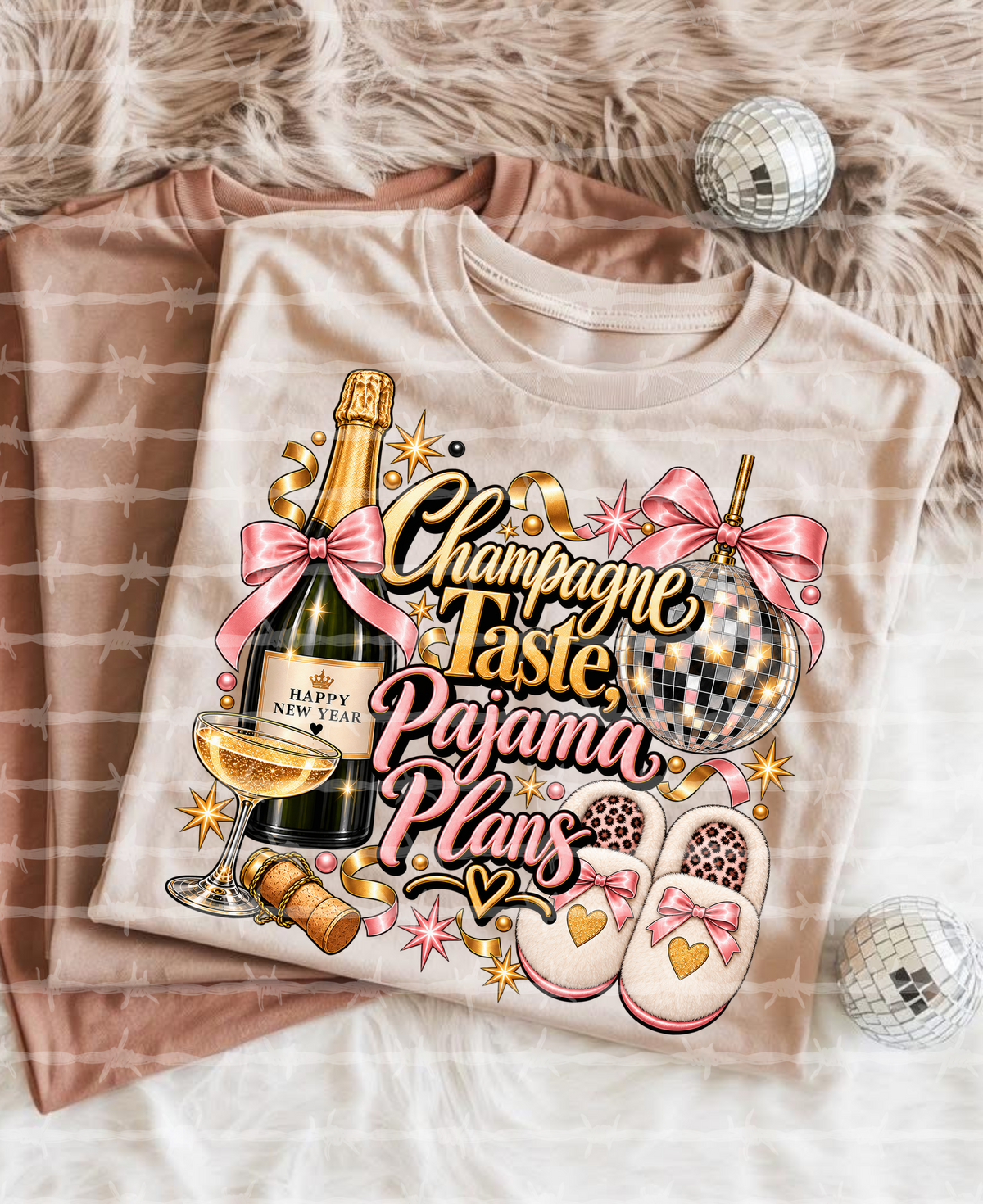Champagne taste pajama plans DTF Transfer