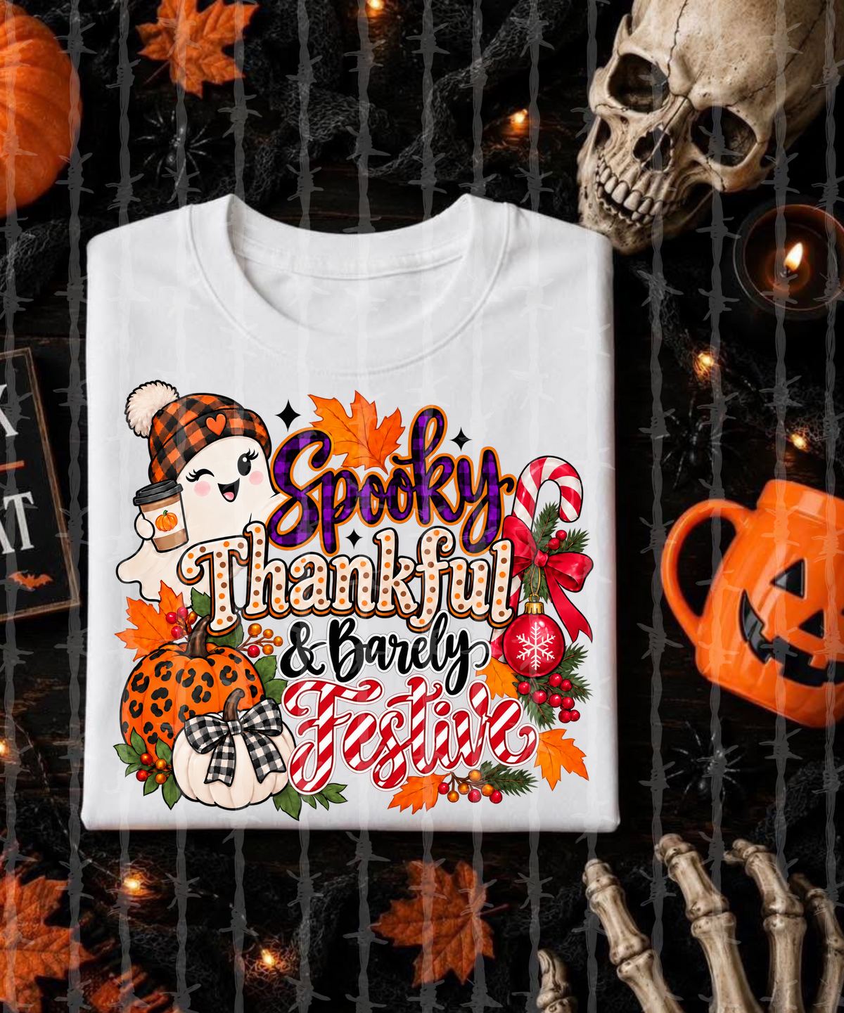 Spooky thankful & barely festive DTF Transfer
