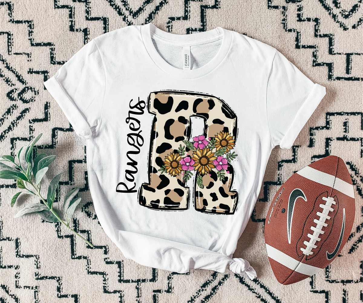 Rangers Floral Leopard Mascot 7402 DTF Transfers