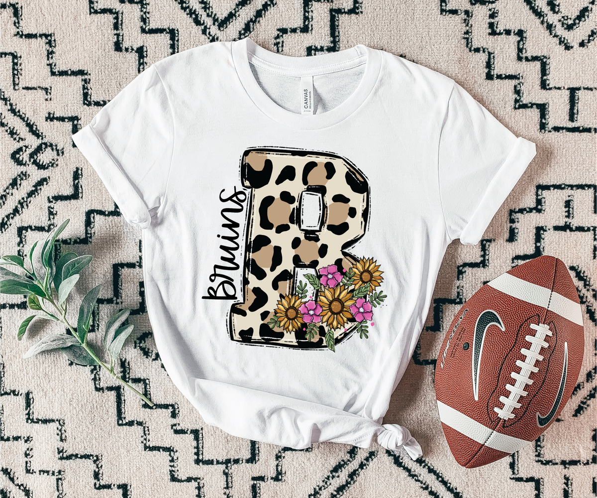 Bruins Floral leopard mascot 7413 DTF Transfers