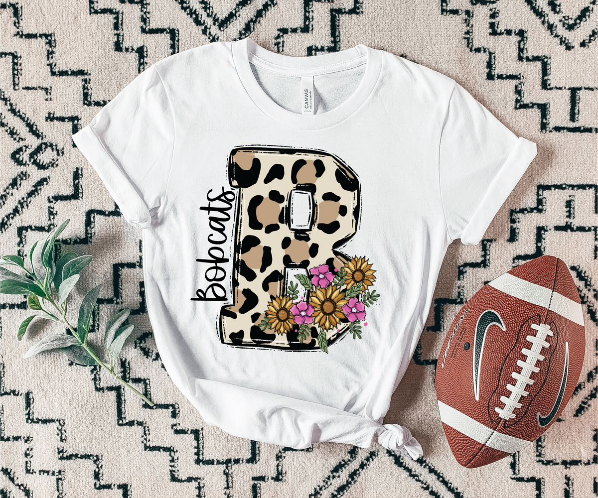 Bobcats floral leopard mascot 7417 DTF Transfers