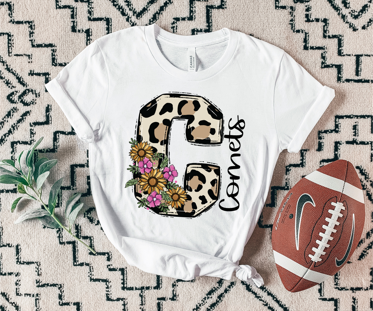Comets floral leopard mascot 7421 DTF Transfers