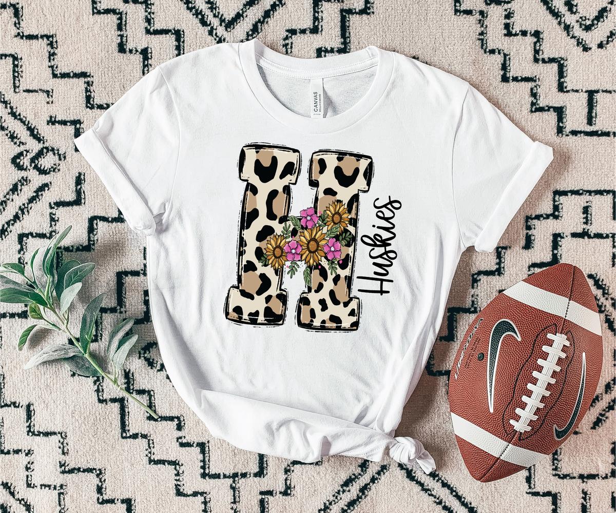 Huskies Floral Leopard Mascot 7429 DTF Transfers