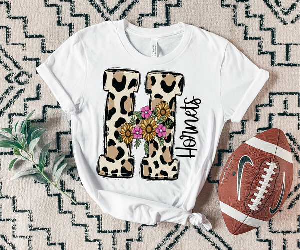 Hornets Floral Leopard Mascot 7430 DTF Transfers