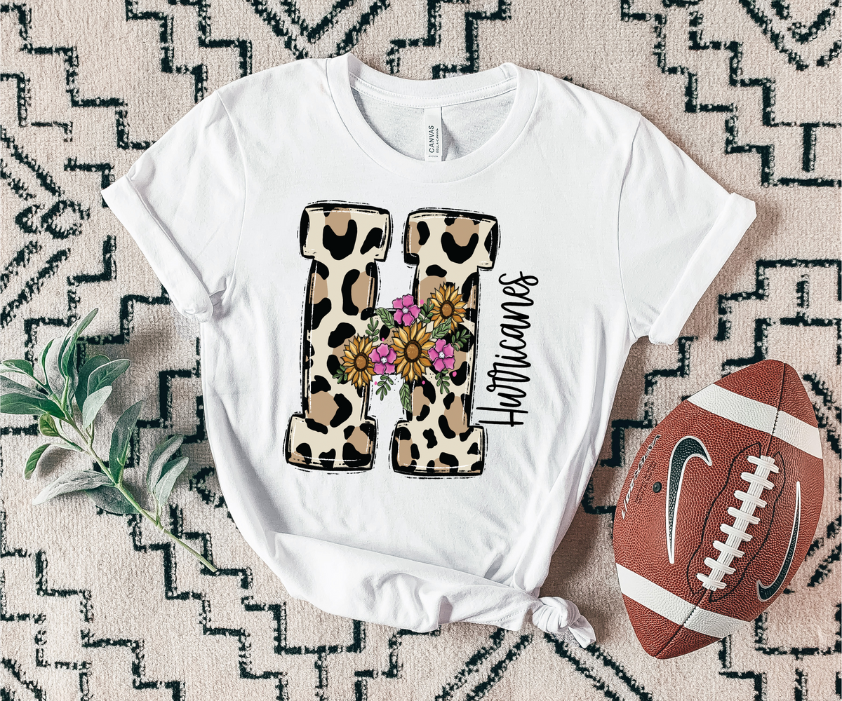 Hurricanes Floral Leopard Mascot 7431 DTF Transfers