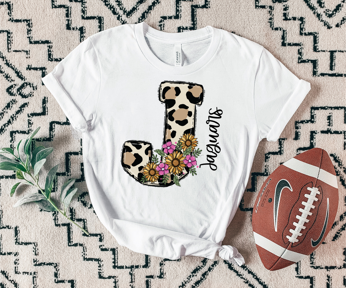 Jaguars Floral Leopard Mascot 7433 DTF Transfers