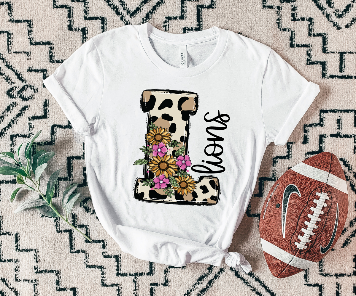 Lions Floral Leopard Mascot 7438 DTF Transfers