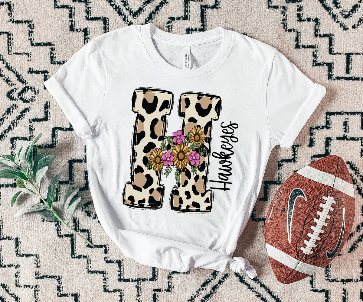 Hawkeyes Floral leopard mascot 7441 DTF Transfers