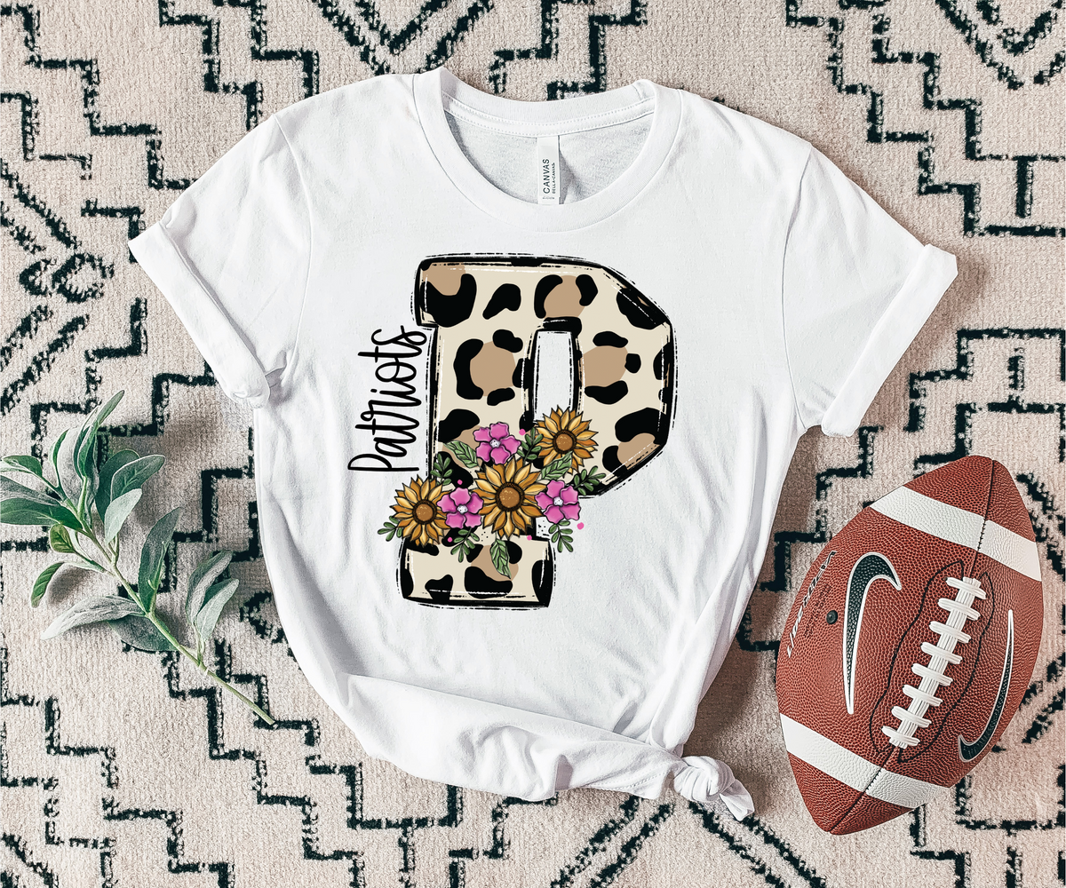 Patriots floral leopard mascot 7446 DTF Transfers