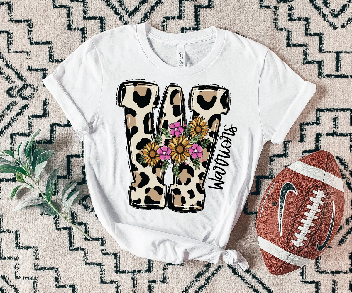Warriors floral leopard mascot 7447 DTF Transfers