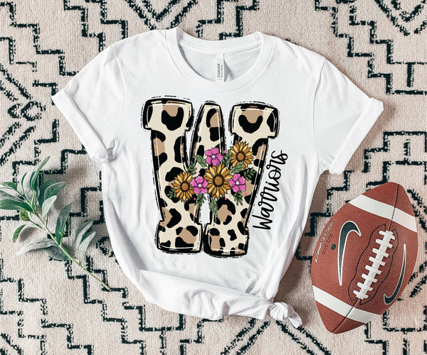 Warriors floral leopard mascot 7447 DTF Transfers