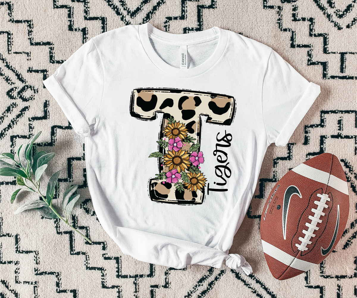 Tigers Floral leopard mascot 7452 DTF TRANSFER