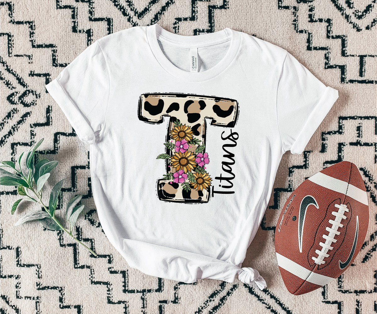 Titans foral leopard mascot 7453 DTF TRANSFER