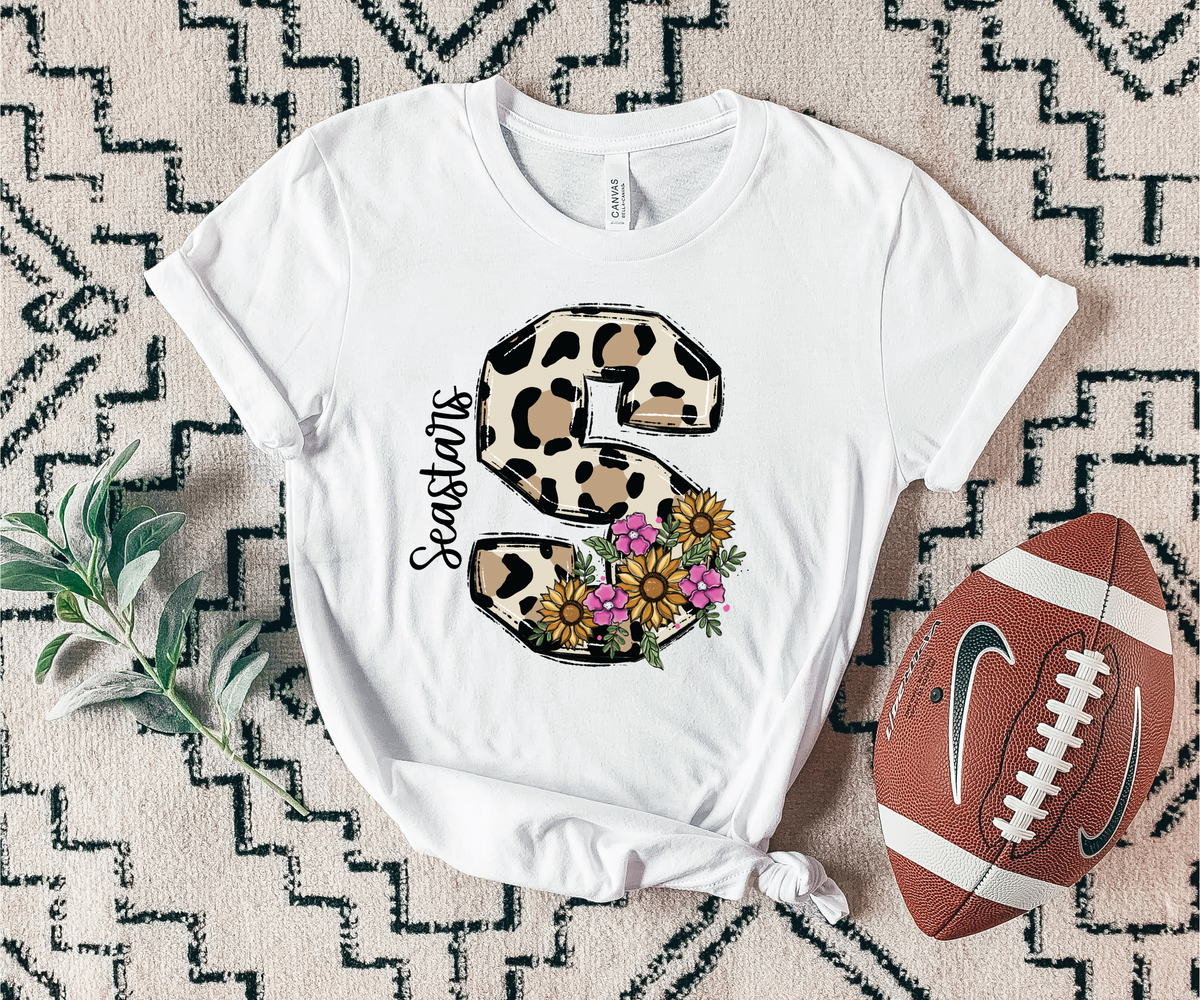 Seastars floral leopard mascot 7456 DTF TRANSFER