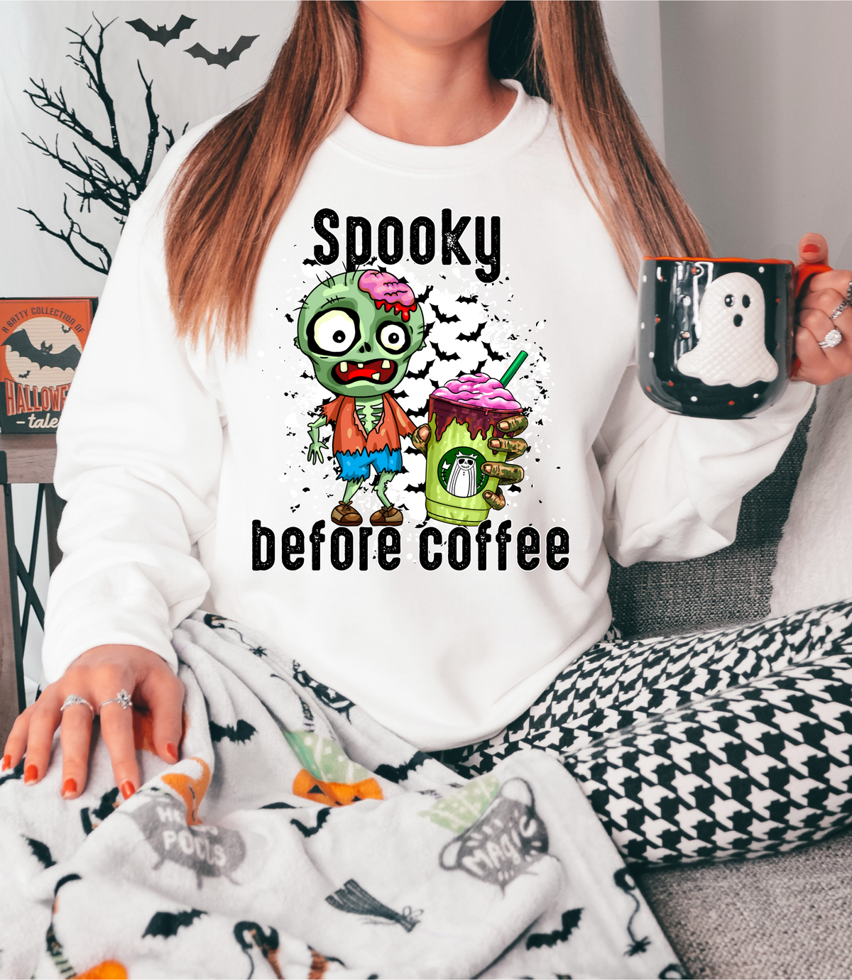 spooky before coffee zombie 7541 DTF TRANSFER